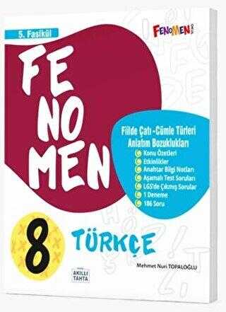 Fenomen Kitap 8 Türkçe 5. Fasikül Fiilde Çatı Cümle Türleri, Anlatım Bozuklukları