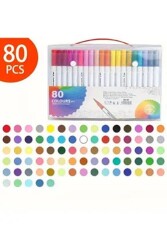 80 Renk Çift Uçlu Keçeli Kalem - 1
