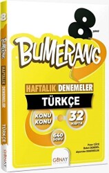 8. Sınıf LGS Bumerang 32 Haftalık Türkçe Denemeleri - Günay Yayınları