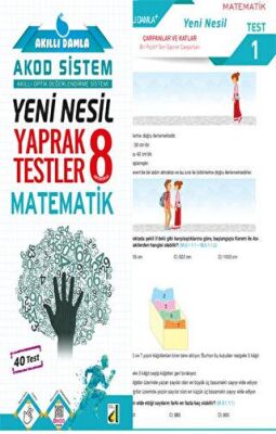 Damla Yayınevi Akıllı Damla Matematik Yeni Nesil Yaprak Testler - 8. Sınıf - 1