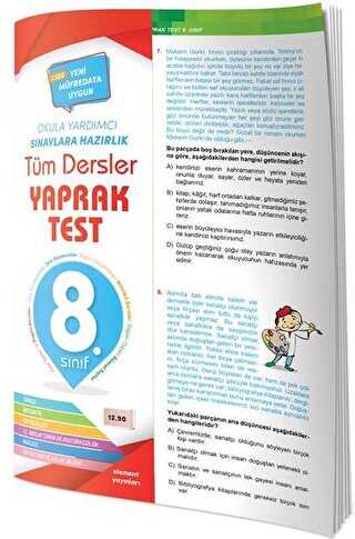 4 Element Yayınları 8. Sınıf Tüm Dersler Yaprak Test - 1