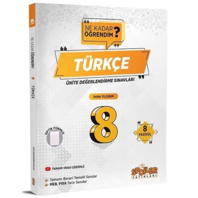 8. Sınıf Ne Kadar Öğrendim Türkçe Ünite Değerlendirme Sınavları - 1