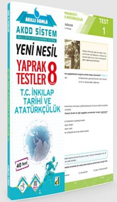 Damla Yayınevi Akıllı Damla T.C. İnkılap Tarihi Ve Atatürkçülük Yeni Nesil Yaprak Testler - 8. Sınıf kapağı