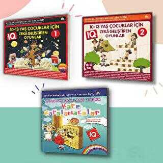 9-10-11-12-13 Yaş ve Üstü Çocuklar Için IQ Zeka - Dikkat Geliştiren Akıl Oyunları 3 Kitap
