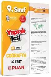 Puan Yayınları 9. Sınıf Coğrafya Yaprak Test - Puan Yayınları