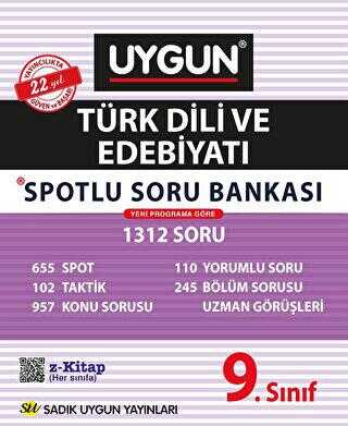 Sadık Uygun Yayınları 9. Sınıf Türk Dili ve Edebiyatı Spotlu Soru Bankası