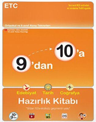Tonguç Akademi 9`dan 10`a Edebiyat Tarih Coğrafya Hazırlık Kitabı - 1