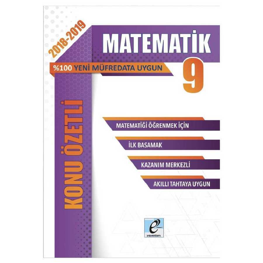 E-Kare Yayınları 9. Sınıf Matematik Konu Özetli Soru Bankası