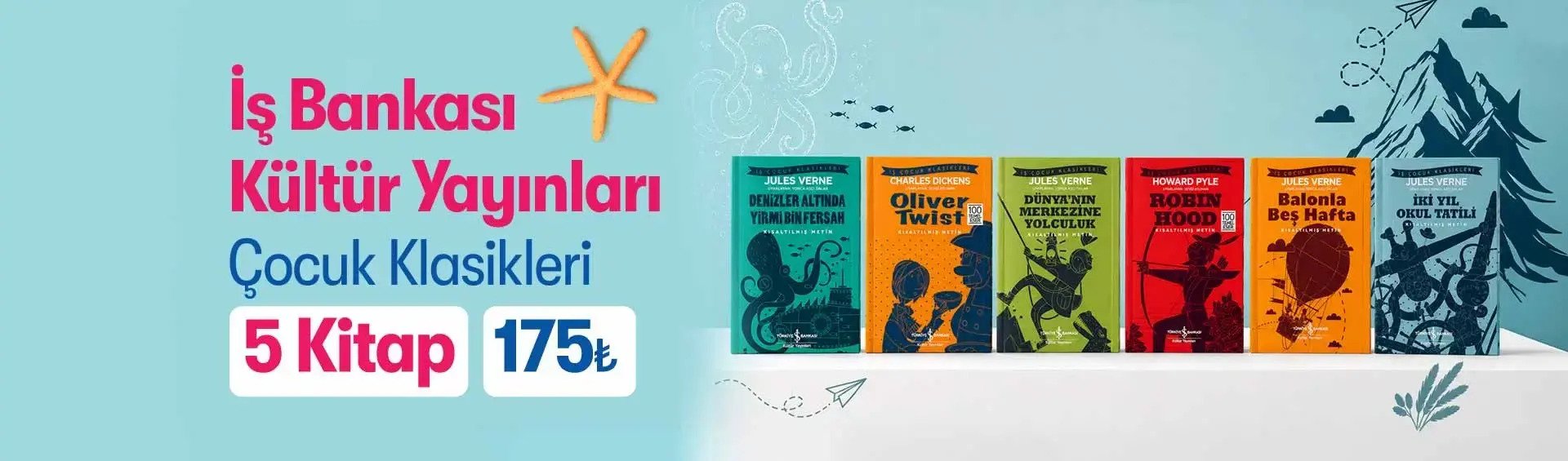 İş Bankası Kültür Yayınları Çocuk Klasikleri 5 Kitap 175 TL