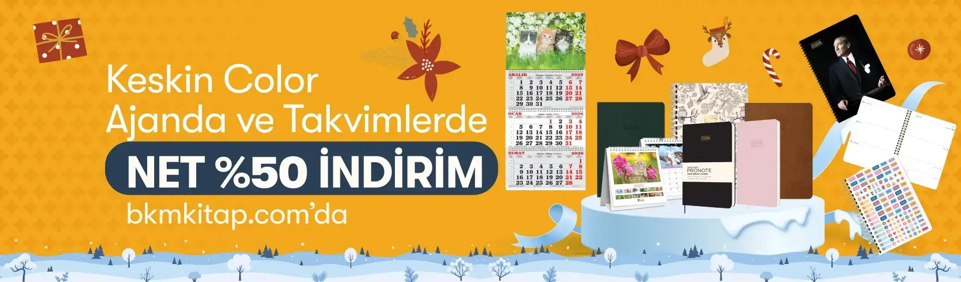 Keskin Color Ajanda ve Takvimlerde Net Yüzde 50 İndirim