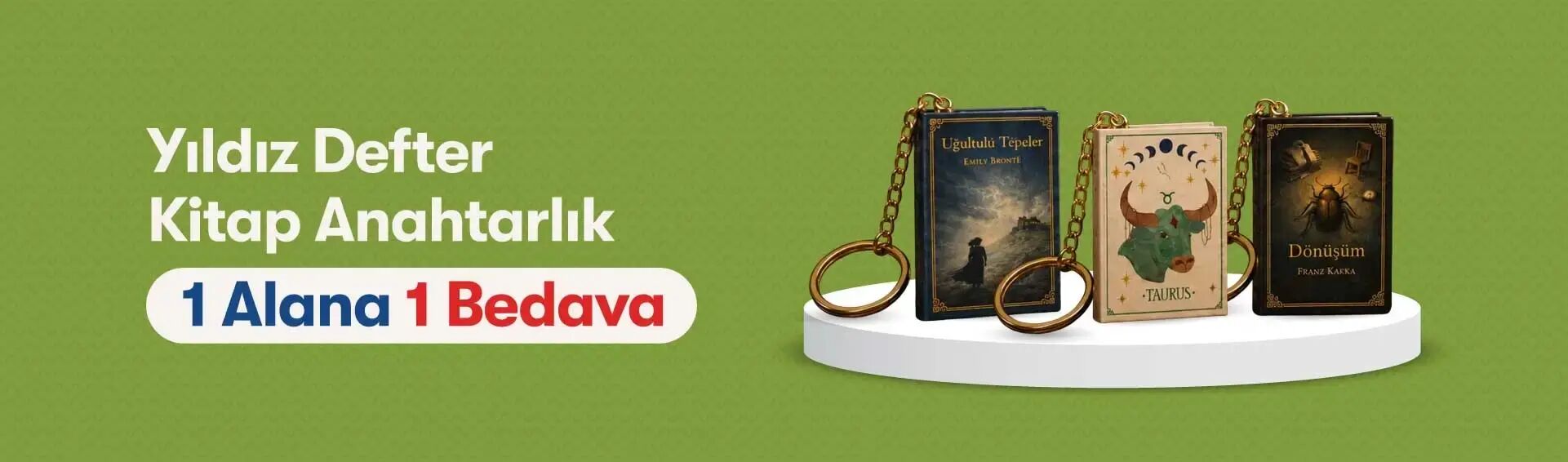 Yıldız Defter Kitap Anahtarlık 1 Alana 1 Bedava