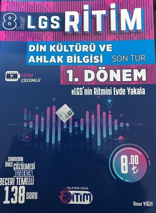 8. Sınıf LGS 1. Dönem Din Kültürü ve Ahlak Bilgisi Ritim Son Tur İşleyen Zeka Yayınları 