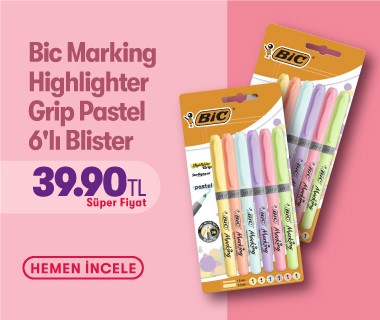Bic Marking Highlighter Grip Pastel 6lı Blister - Süper Fiyat - 39,90 TL