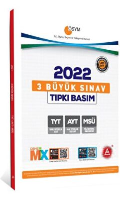 A Yayınları 3 Büyük Sınav AYT TYT MSÜ Tıpkı Basım 2022 - 1