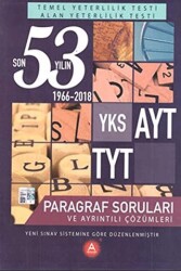 A Yayınları YKS AYT TYT Son 53 Yılın Paragraf Soruları ve Ayrıntılı Çözümleri 1966-2018 - A Yayınları
