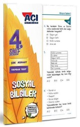 Açı Yayınları 4. Sınıf Sosyal Bilgiler Çek Kopart Yaprak Test - Açı Yayınları