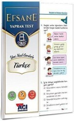 Açı Yayınları 8. Sınıf Tükçe Çek Kopar Yaprak Test - Açı Yayınları