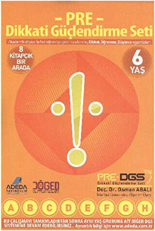 Adeda PRE Dikkati Güçlendirme Seti Anasınıfı 6 Yaş - Adeda Yayınları