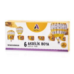 Adel Akrilik Boya 60 Ml Metalik Renkler 6 Lı - 4