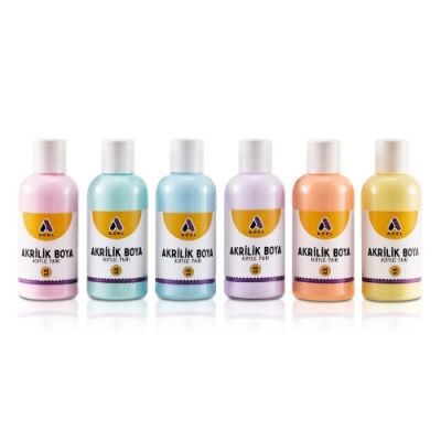 Adel Akrilik Boya 60 Ml Pastel Renkler 6 Lı - 2