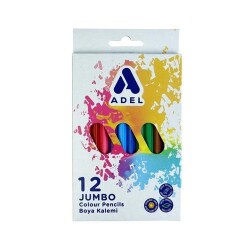 Adel Jumbo Köşeli Kuru Boya Kalemi 12 Renk - 2