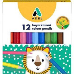 Adel Kuru Boya Karton Kutu Yarım Boy 12 Renk - Adel