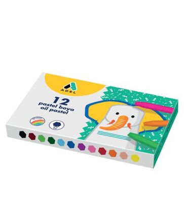 Adel Pastel Boya Karton Kutu Köşeli 12`li - 1