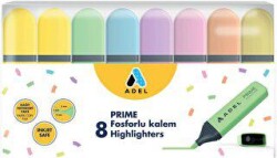 ADEL Prime 8 Renk Fosforlu Kalem Set - Adel