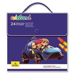 Adeland Çantalı Pastel Boya 24 Renk - Adel