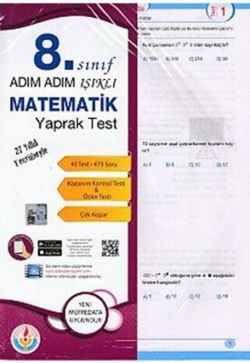 Bilal Işıklı Yayınları Adım Adım 8. Sınıf Matematik Yaprak Test - 1