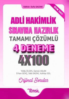 Temsil Kitap Adli Hakimlik Sınavına Hazırlık Tamamı Çözümlü 4 Deneme - 1