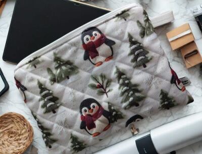 Aduşka Kumaş Tablet Kılıfı 30x22cm - Penguen - 1