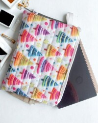 Aduşka Kumaş Tablet Kılıfı 30x22cm - Renkli Ağaçlar - 1