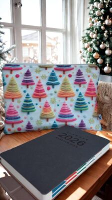 Aduşka Kumaş Tablet Kılıfı 30x22cm - Renkli Ağaçlar - 2