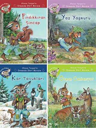Afacan Tavşan`la Ormanda Dört Mevsim 4 Kitap Set - Kaknüs Yayınları