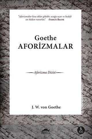 Goethe Aforizmalar - Maya Kitap
