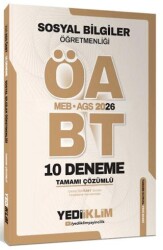AGS ÖABT Sosyal Bilgiler Öğretmenliği Tamamı Çözümlü 10 Deneme Sınavı - Yediiklim Yayınları