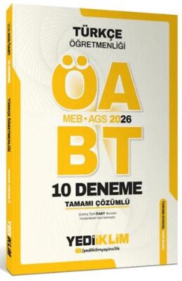 AGS ÖABT Türkçe Öğretmenliği Tamamı Çözümlü 10 Deneme Sınavı - 1