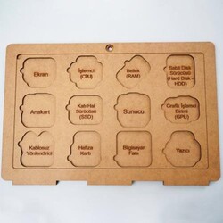 Ahşap Dizüstü Bilgisayar Eğitici Öğretici Geliştirici Boyanabilir Sağlıklı Oyuncak - 2
