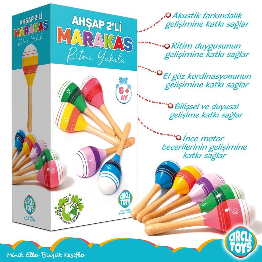 Ahşap Marakas 2`li - 2