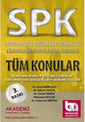Akademi Consulting Training SPK Gayrimenkul Değerleme Uzmanlığı Lisanslama Sınavlarına Hazırlık Tüm Konular - 1