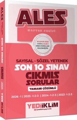 ALES Master Serisi Sayısal Sözel Yetenek Tamamı Çözümlü Son 10 Sınav Çıkmış Sorular 10 Mayıs 2026 A - 1