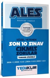 ALES Master Serisi Sözel Yetenek Tamamı Çözümlü Son 10 Sınav Çıkmış Sorular 10 Mayıs 2026 ALES -1 E - Yediiklim Yayınları