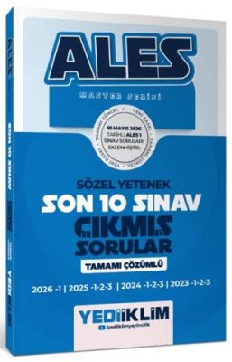 ALES Master Serisi Sözel Yetenek Tamamı Çözümlü Son 10 Sınav Çıkmış Sorular 10 Mayıs 2026 ALES -1 E - 1