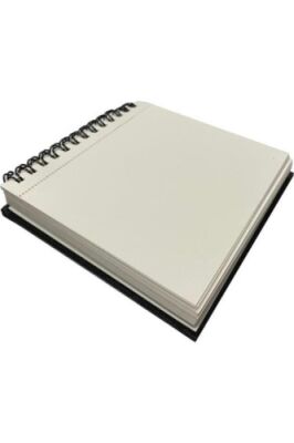 Alex Schoeller Sketchbook Sert Kapak Eskiz Defteri 120gr 12x12 70yp Spiralli Soft White Çizgisiz - 2