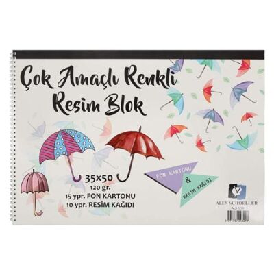 Alex Schoeller 0299 Çok Amaçlı Resim Defteri 120 Gr 35x50 10+15 Yaprak - 1