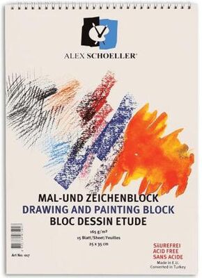 Alex Schoeller 25X35Cm 165Gr 15Li Spiralli Resim Defteri Alx-017 - 1