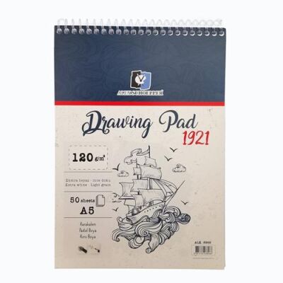 Alex Schoeller Drawing Pad Eskiz Defteri 120gr A5 50yp Spiralli - 1