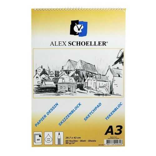 Alex Schoeller Eskiz Blok Defter 90gr A3 60 Yaprak ALX-822