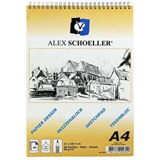 Alex Schoeller Eskiz Blok Defter 90gr A4 60 Yaprak ALX-820